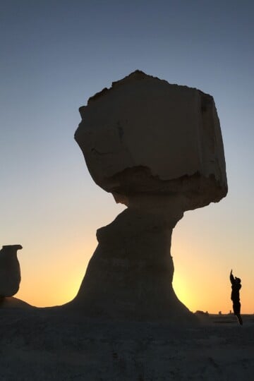 The White Desert in Egypt, seen during a Black and White Desert tour.