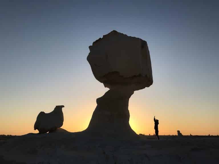 The White Desert in Egypt, seen during a Black and White Desert tour.