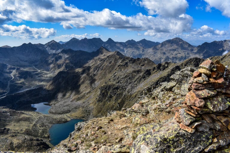 Views of mountains when hiking in Andorra.