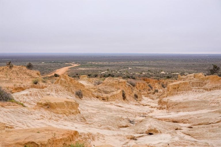 Mungo National Park, where Mungo Lodge is located and where camping is possible.