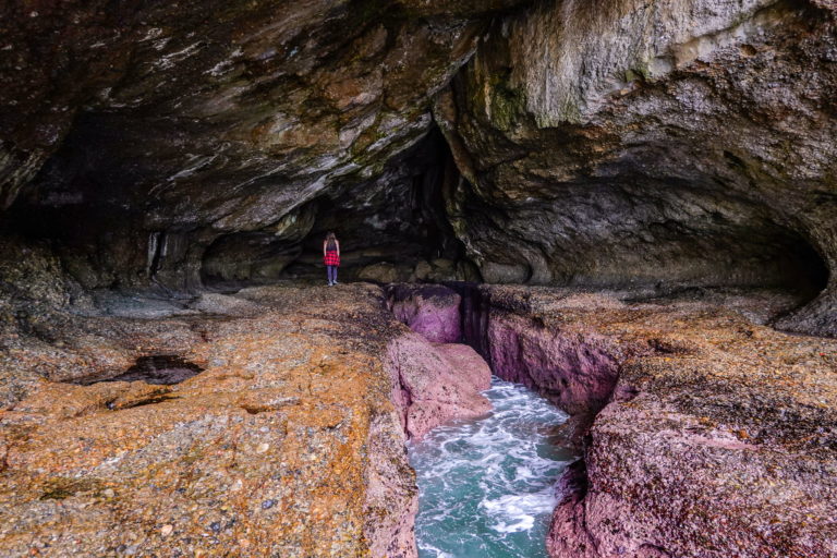 Beck at the Pink Caves, near Sydney, in NSW