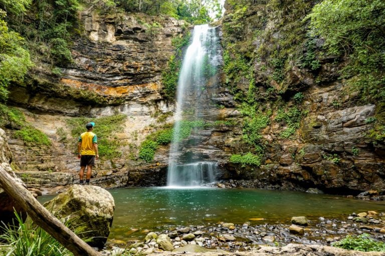 Dan at Clover Falls in Macquarie Pass National Park