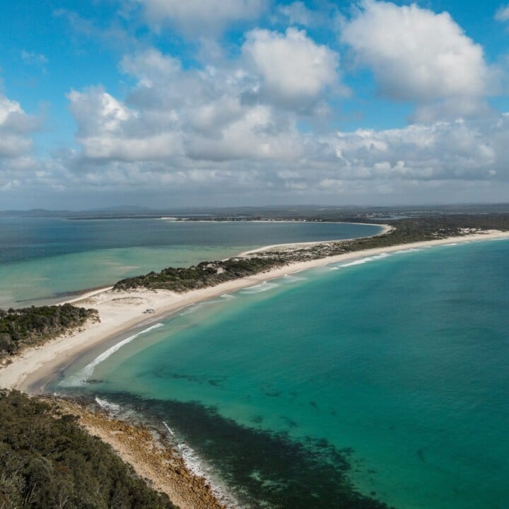 Bennetts Beach seen from Mount Yacaaba during the Yacaaba Headland Walking Track