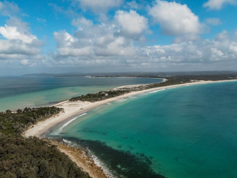 Bennetts Beach seen from Mount Yacaaba during the Yacaaba Headland Walking Track