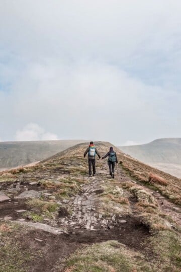 Dan and Beck walking Pen y Fan and Corn Du