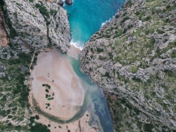 Sa Calobra Beach in Torrent de Pareis, Mallorca