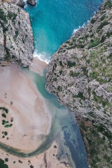 Sa Calobra Beach in Torrent de Pareis, Mallorca