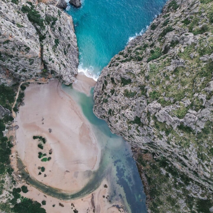 Sa Calobra Beach in Torrent de Pareis, Mallorca