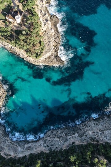 Coastline near Caló des Borgit in Parc Natural de Mondragó, Mallorca