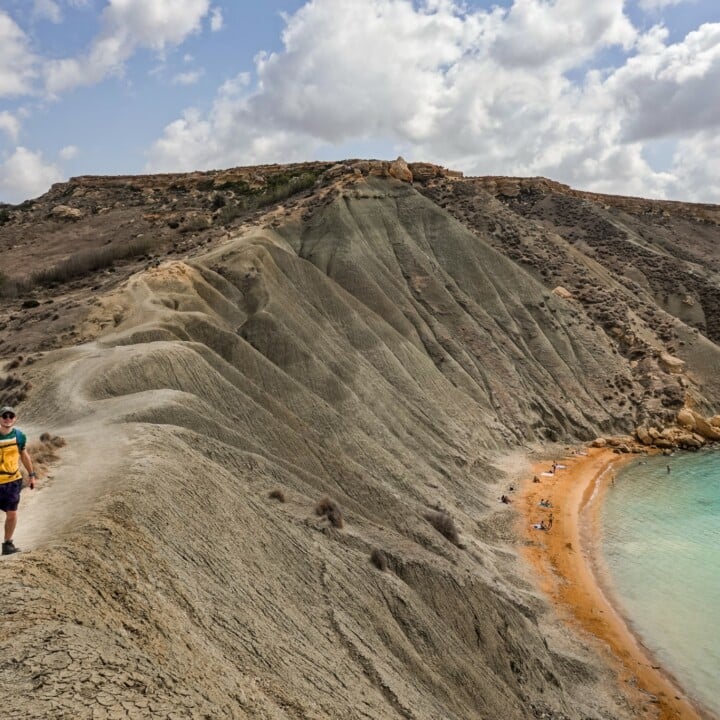 Dan walking and enjoying one of the best hikes in Malta