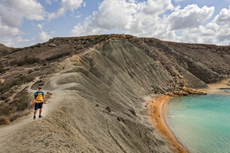 Dan walking and enjoying one of the best hikes in Malta
