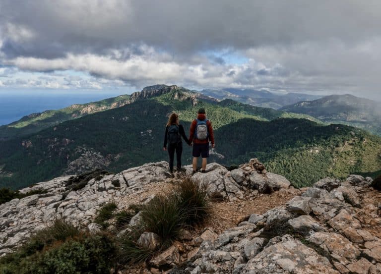 Dan and Beck during the Puig de Galatzó hike in Puigpunyent, Mallorca