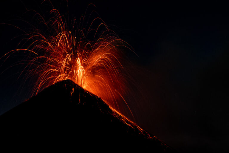 Watching Volcan Fuego during the Acatenango adventure is one of the best hikes in Guatemala