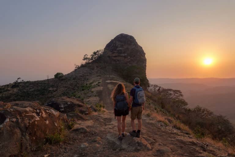 Beck and Dan admire the views of Peñon de Comasagua in the department of La Libertad in El Salvador