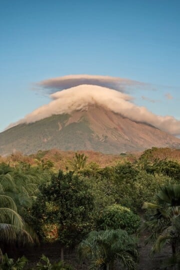 Views of Concepcion Volcano, not seen when hiking, but from our accommodation in Moyogalpa