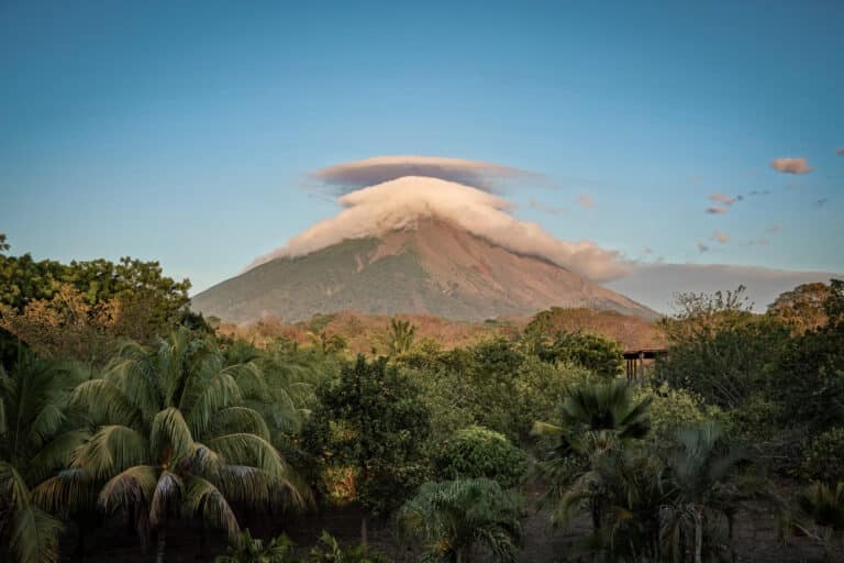 Views of Concepcion Volcano, not seen when hiking, but from our accommodation in Moyogalpa