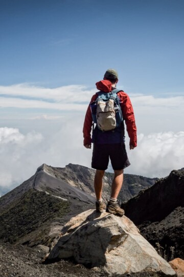 Dan stands on the top of Irazu Volcano