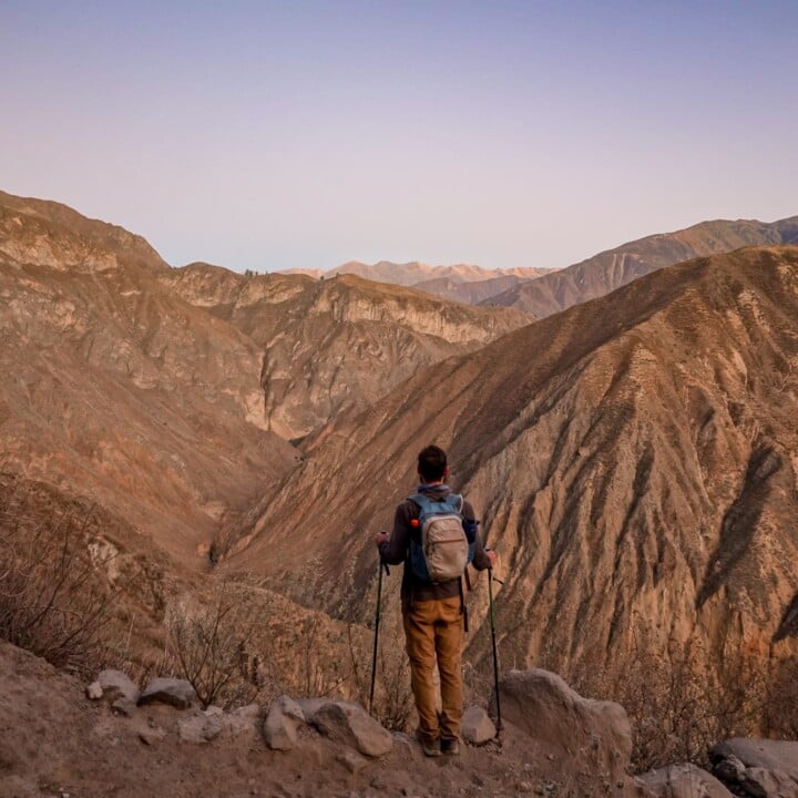 Dan enjoys sunrise during the Colca Canyon trek