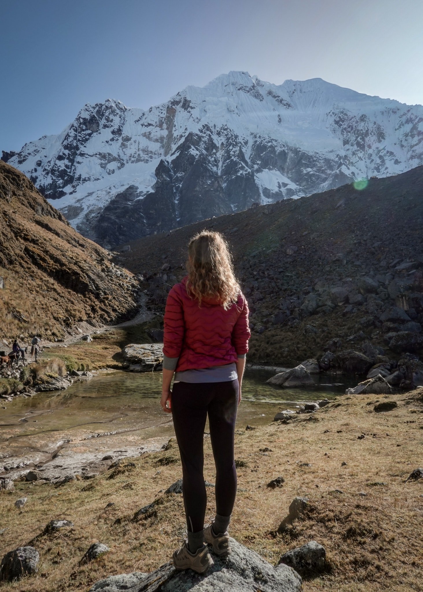 Beck stands in front of Salkantay Mountain