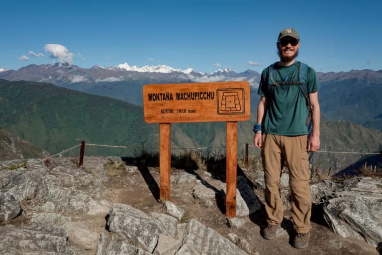 Dan at the peak of the Machu Picchu Mountain hike