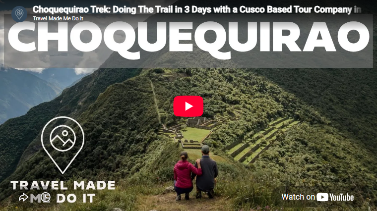 Beck and Dan sit, looking at Inca Ruins calles Choquequirao