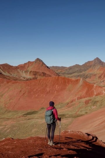 Beck stands at the viewpoint for Red Valley