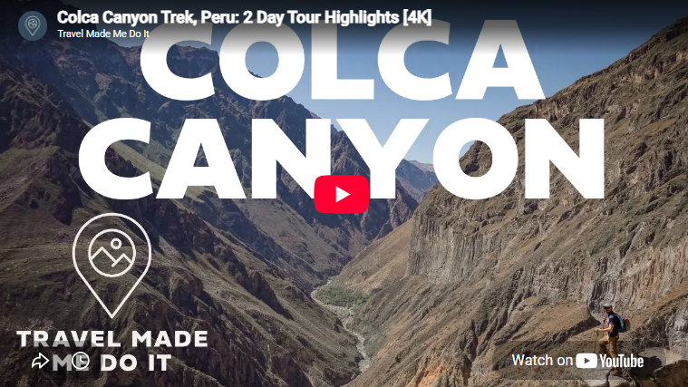 Dan stands on a trail overlooking a canyon during the Colca Canyon Trek in Peru
