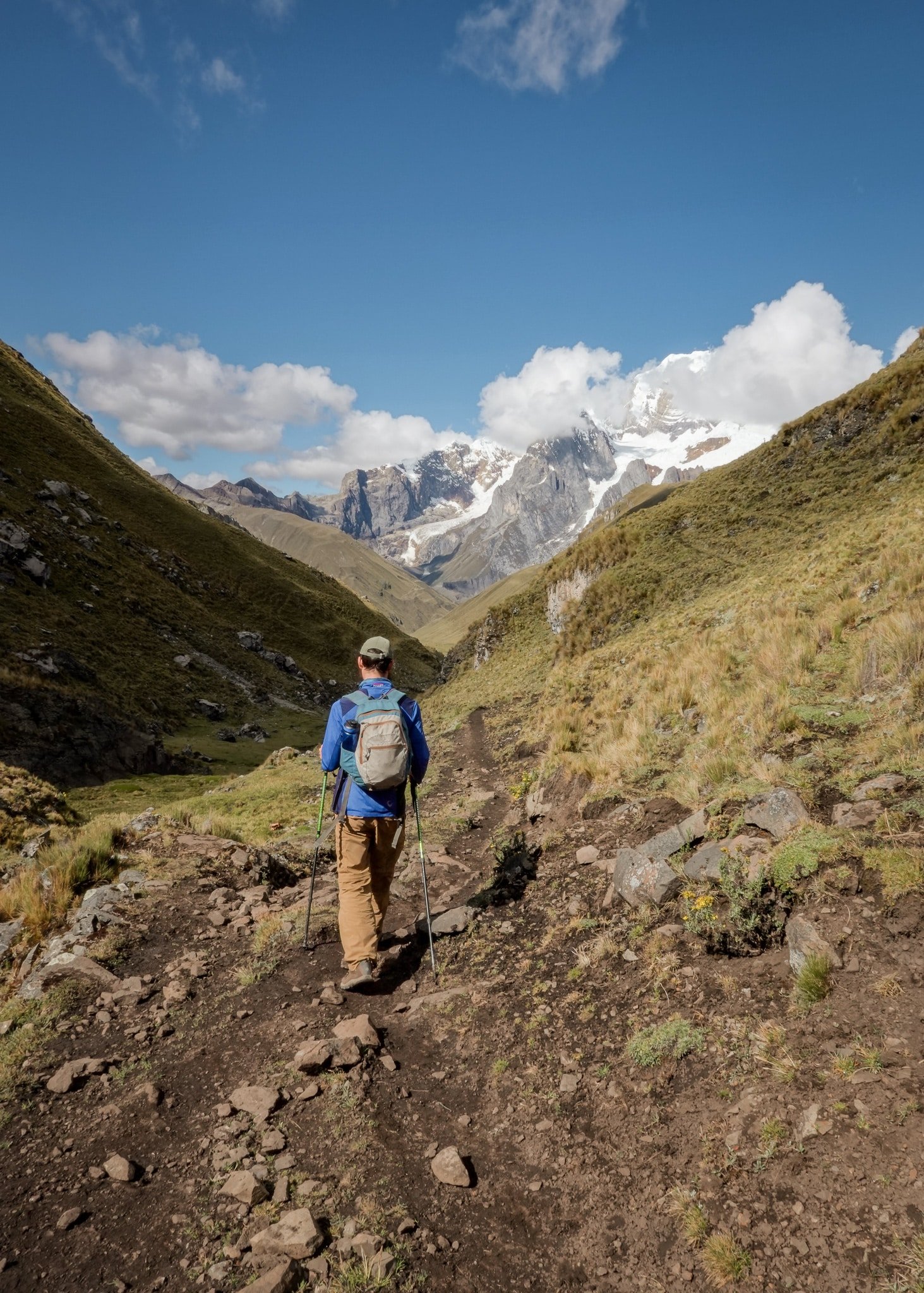 Dan trekking in the Cordillera Huayhuash in Peru