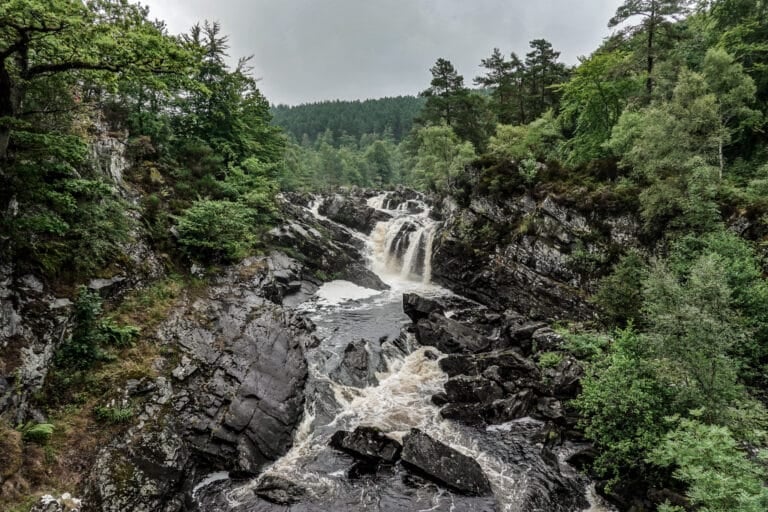 Rogie Falls on the North Coast 500 in Scotland