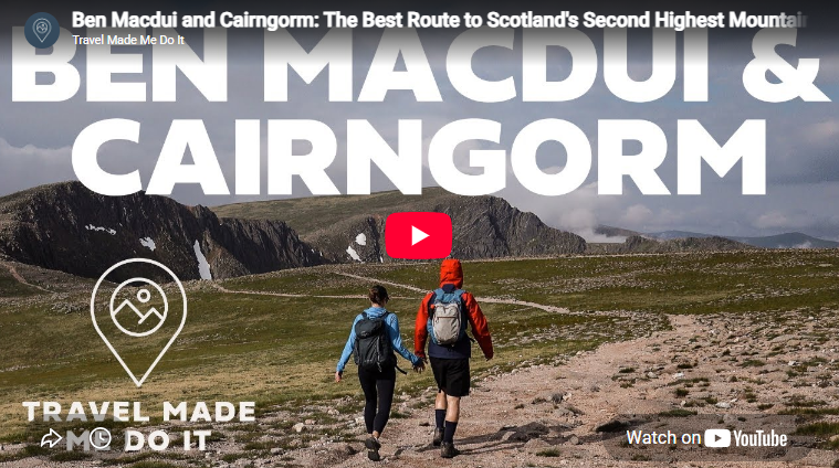 Beck and Dan hiking at Ben Macdui and Cairngorm