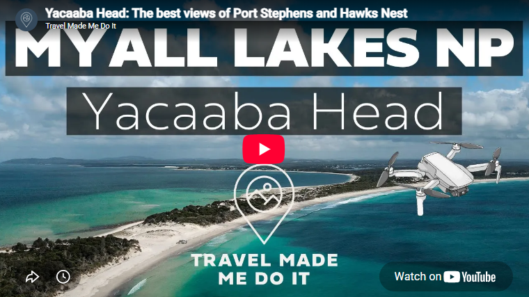 An aerial view of beaches from near Yacaaba Head