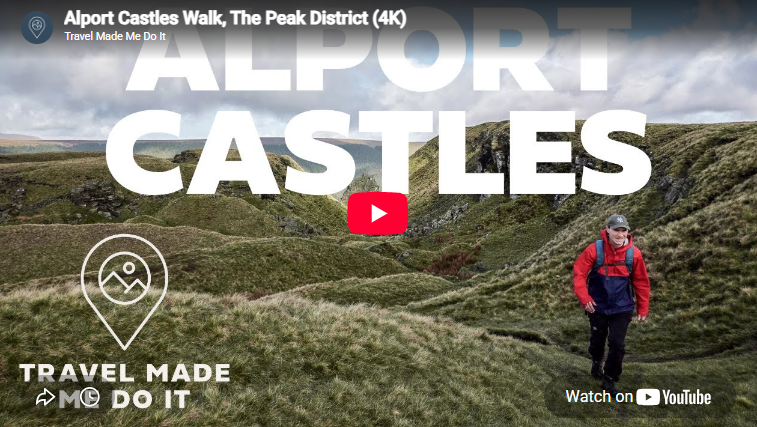 Dan walking in a hilly landscape during the Alport Castles Walk
