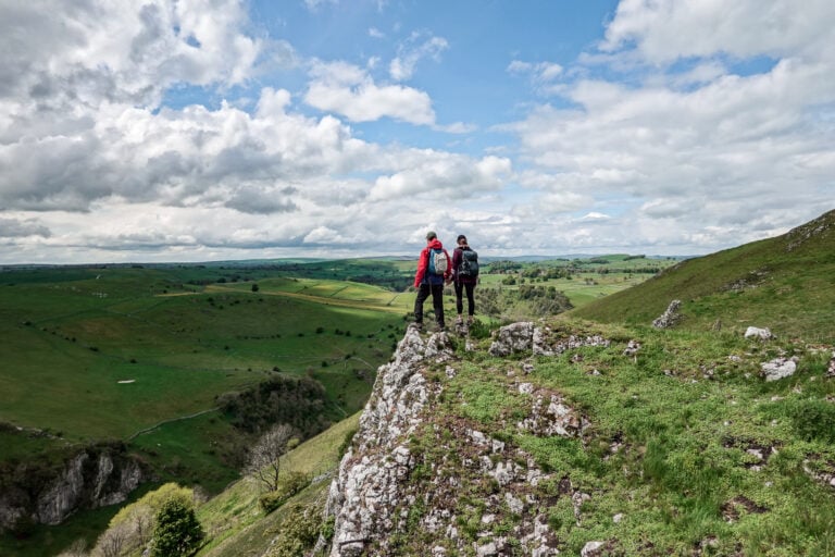 Dan and Beck at the top of Dovedale Valley in the Peak District