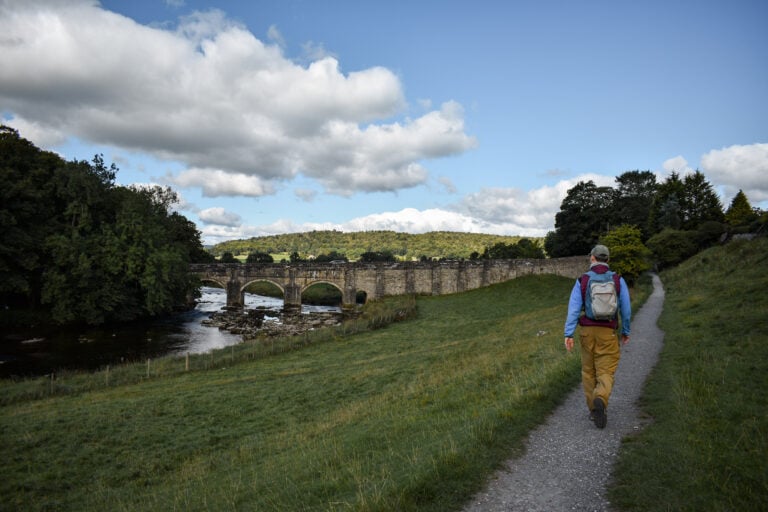 Dan doing one of many walks towards Grassington and its pubs and campsites (camping grounds)