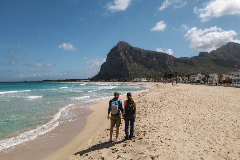 Dan and Beck at the beach in San Vito lo Capo near it hotels