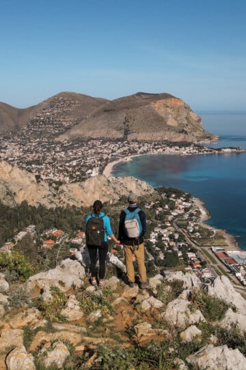 Views of Palermo, Mondello Beach and Capo Gallo from Monte Pellegrino