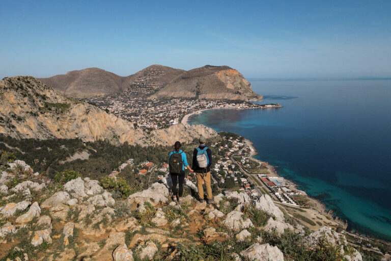 Views of Palermo, Mondello Beach and Capo Gallo from Monte Pellegrino