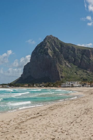 Views of Monte Monaco from Spiaggia San Vito lo Capo in Sicily
