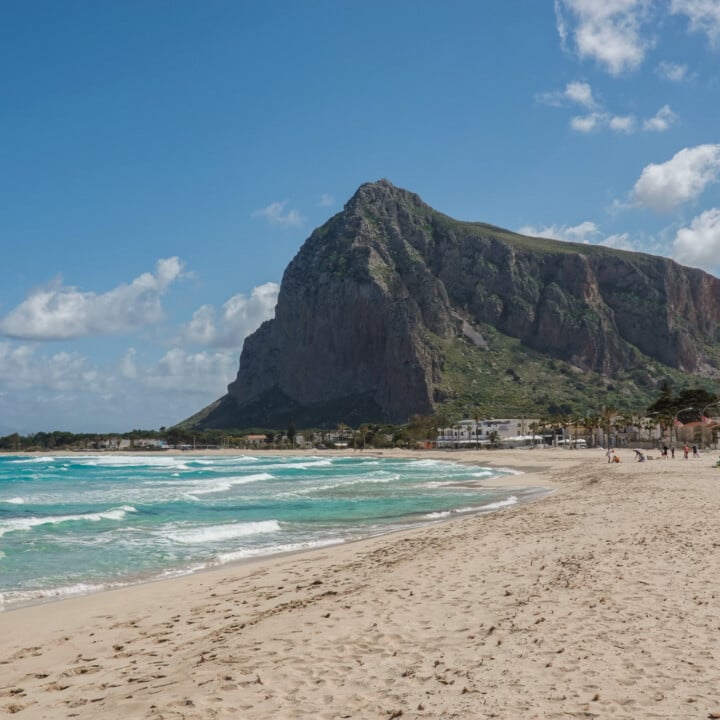 Views of Monte Monaco from Spiaggia San Vito lo Capo in Sicily