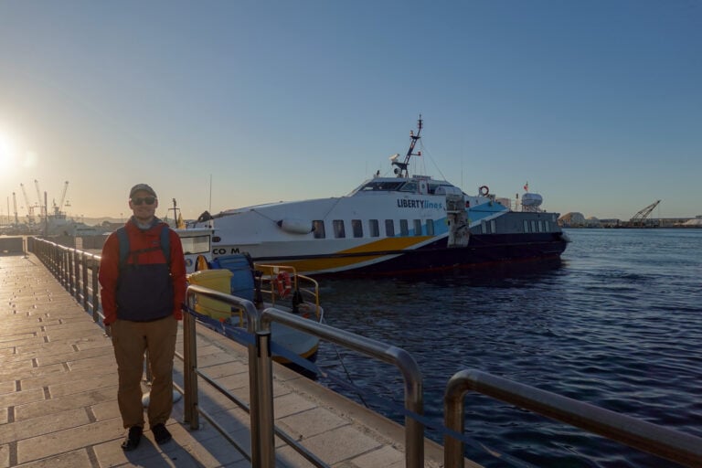 Dan waits for the ferry from Trapani to Favignana