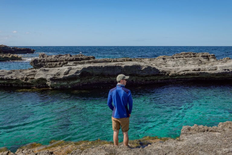 Dan at Grotta Perciata, Favignana