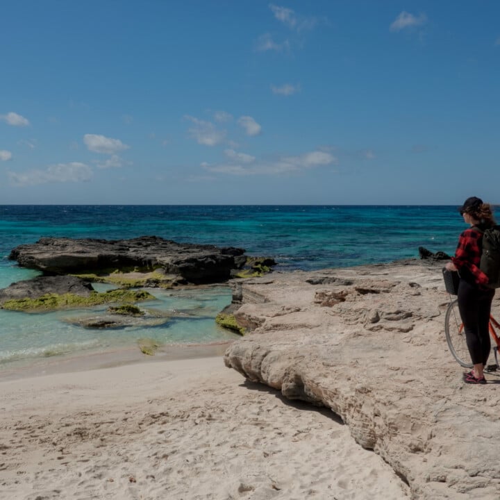 Beck at one of the best beaches on Favignana Island (Isola di Favignana), near Sicily