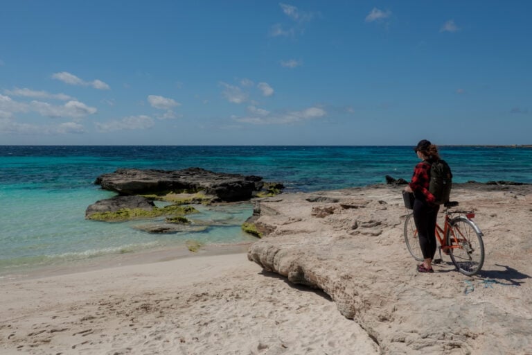 Beck at one of the best beaches on Favignana Island (Isola di Favignana), near Sicily