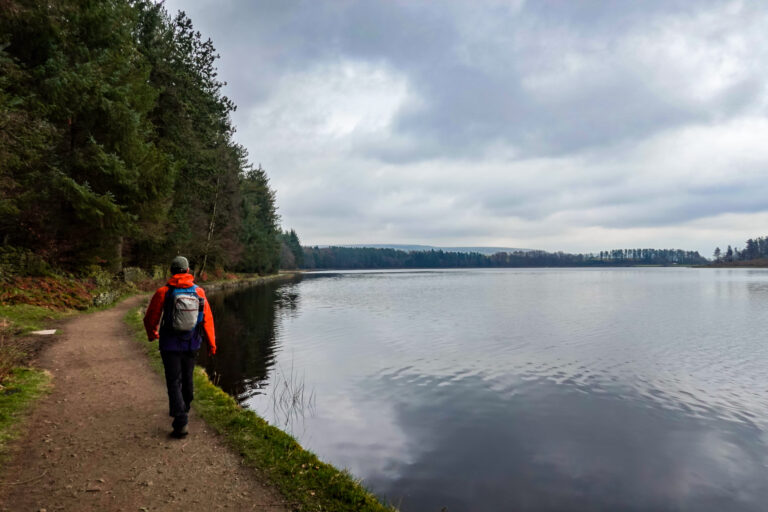 Dan at Turton and Entwistle Reservoir, near the car park, before walking back to Jumbles Reservoir at Jumbles Country Park