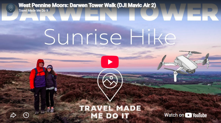Dan and Beck enjoy a sunrise during the Darwen Tower Walk