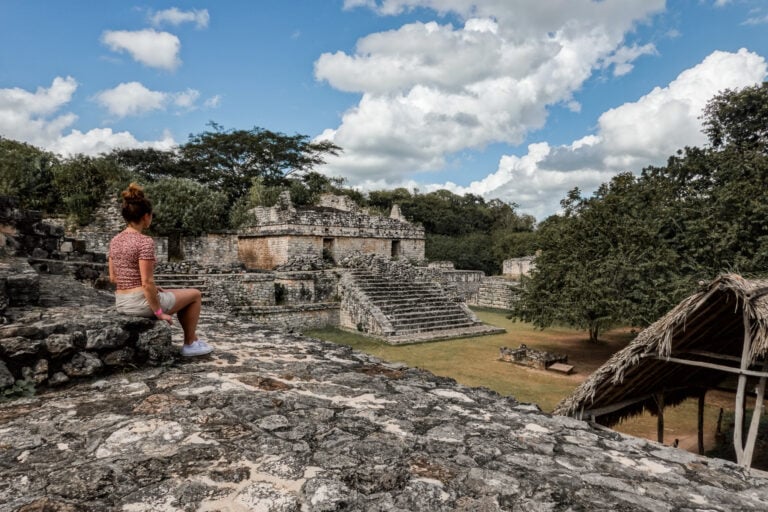 Beck at Ek Balam Mayan ruins in Mexico