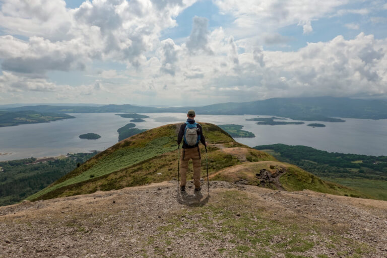 Views from Conic Hill, during the walk from Balmaha, where you'll find Balmaha Lodges