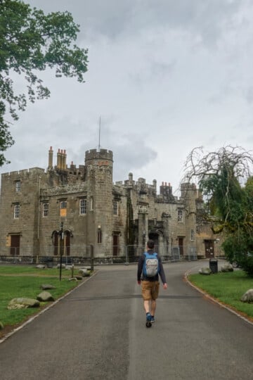 Dan walks towards Balloch Castle, near Loch Lomond