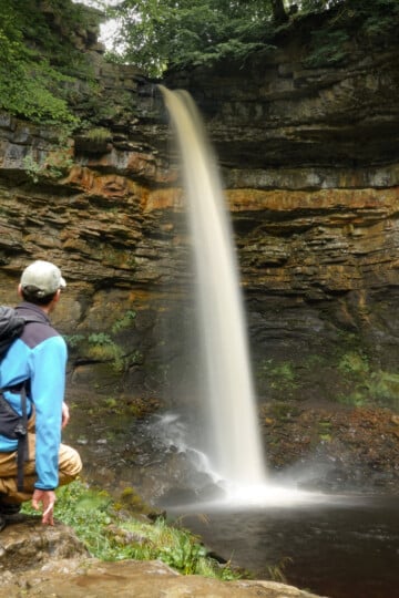 Dan at Hardraw Force, one of the most famous waterfalls in the Yorkshire Dales
