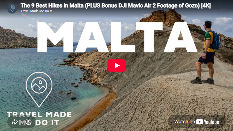 Dan looks at a coastal rocky landform during a hike in Malta